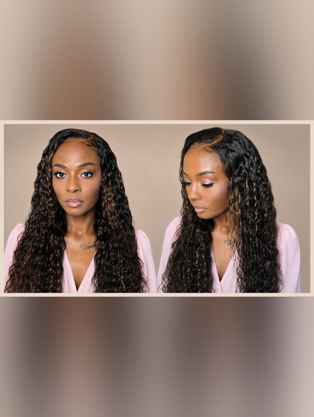 Blonde Highlight Water Wave Wig